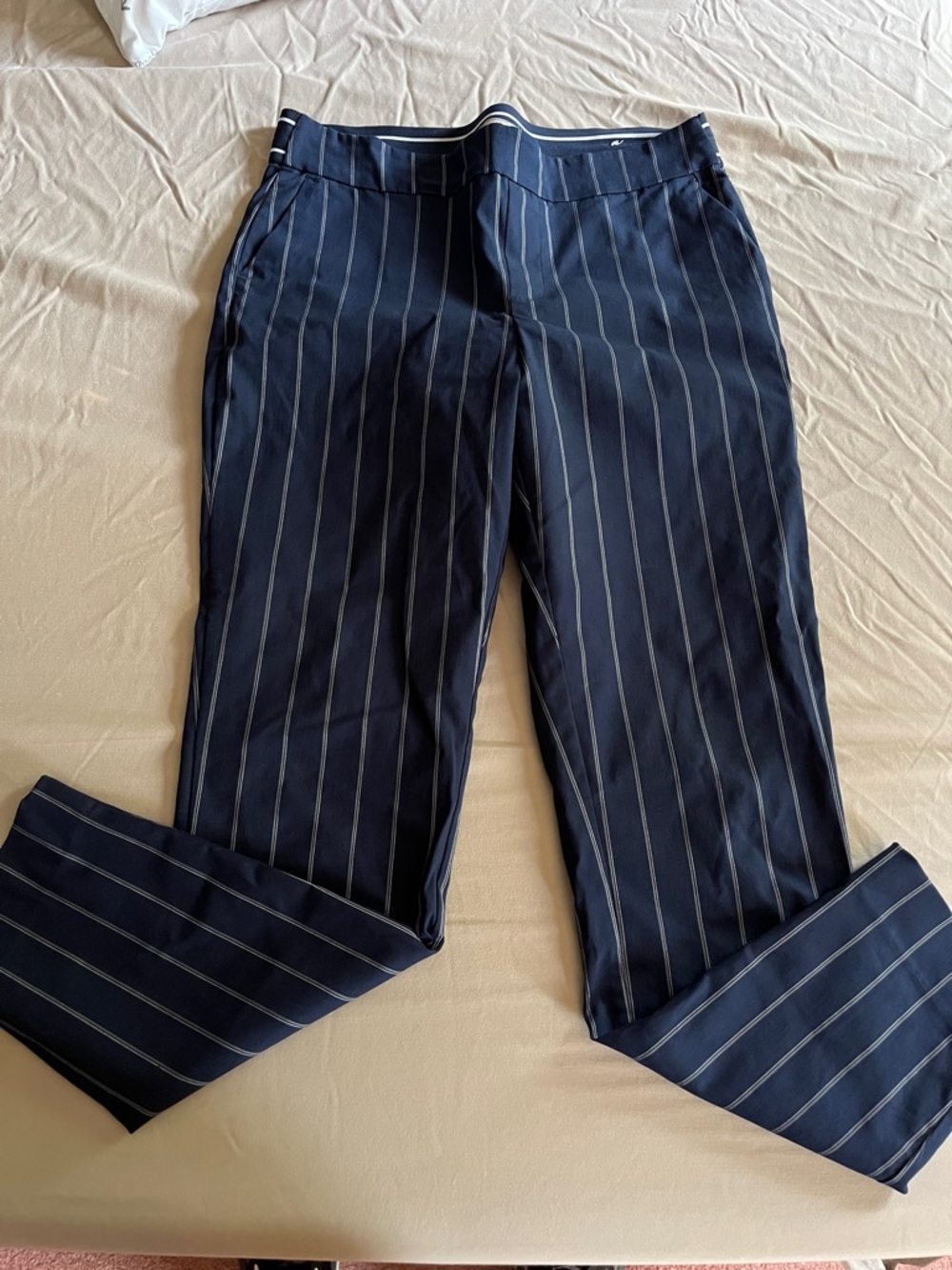 Maurices Navy Pinstripe Trousers
